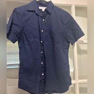 Old Navy Men's Navy Polka Dot Shirt Small